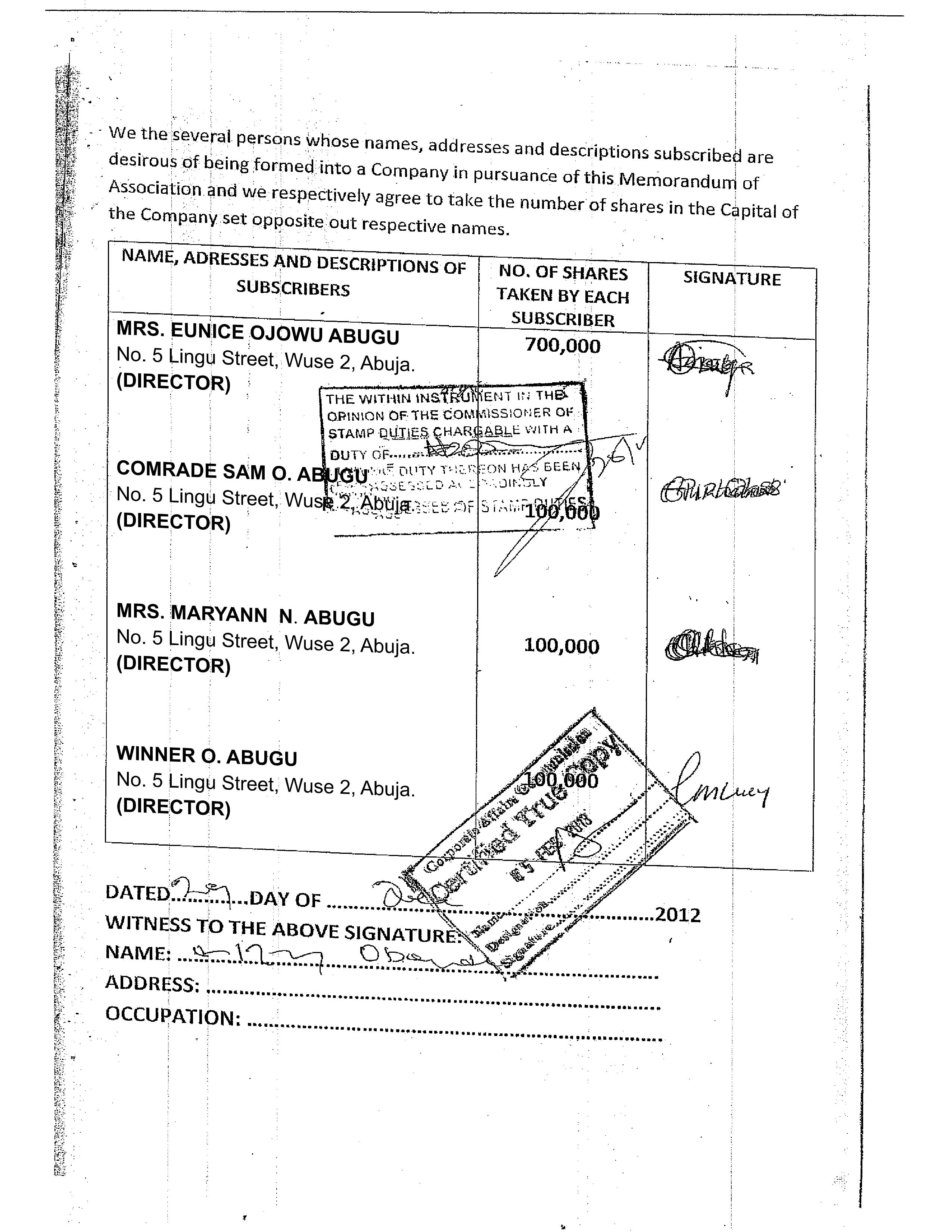 Memorandum & Articles of Association (3)